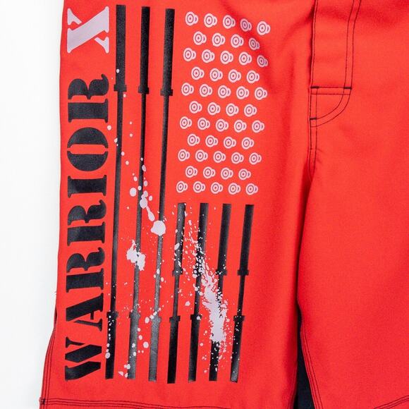 WarriorXGear Spartan Performance Cross-Training Shorts Men's 34x RED/Black Logo - Picture 5 of 11